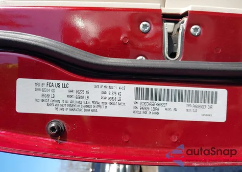 2015 Chrysler 300 Limited z USA, uszkodzony, nr VIN 2C3CCAAG0FH803227